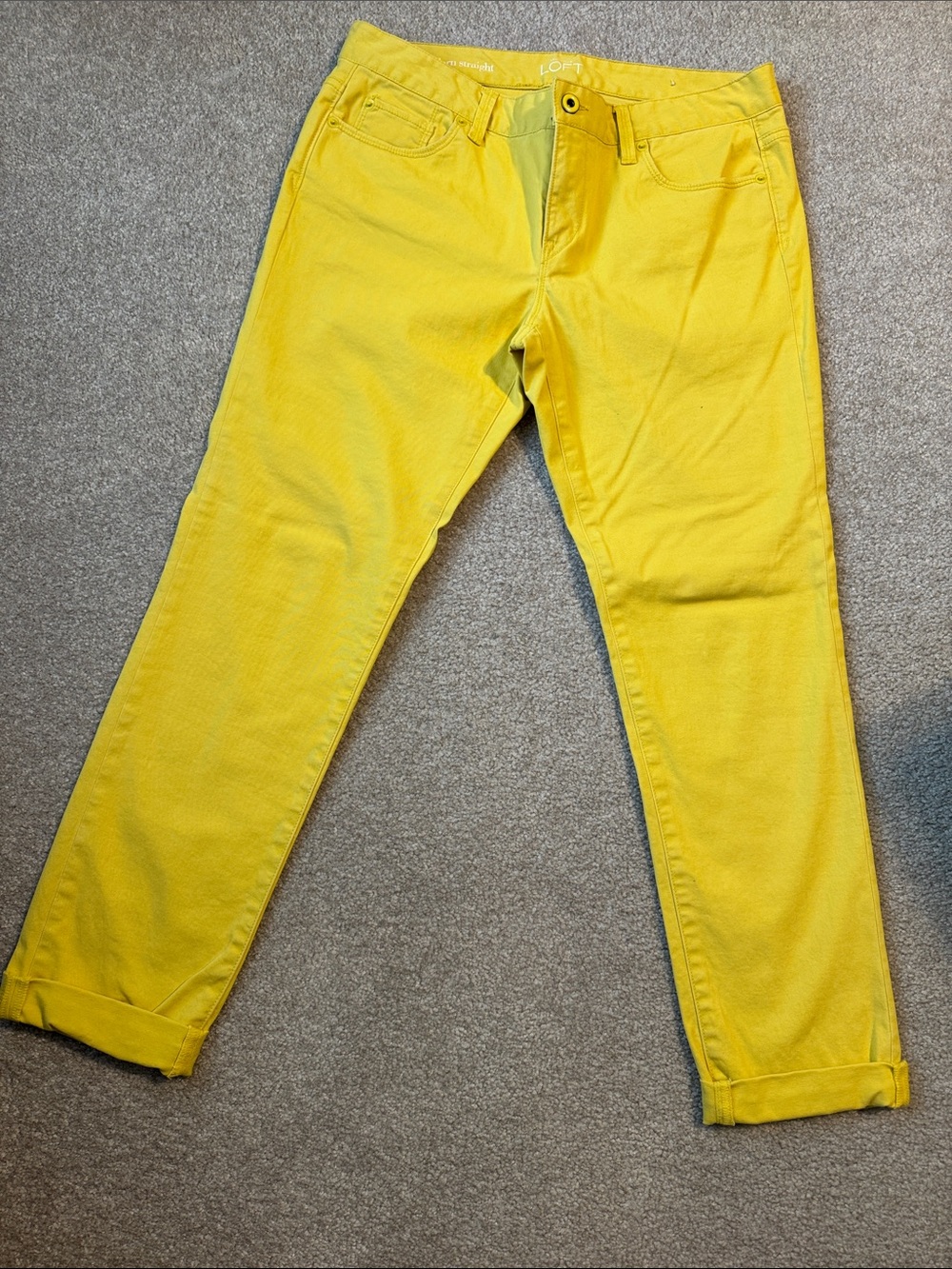 LOFT Modern Straight Pants in Yellow